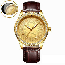 Load image into Gallery viewer, Fashion Luxurious Men Watch Classic Watch 12 Zodiac Waterproof Diamond Stainless Steel Strap Men&#39;s Clock Wrist Watches reloj