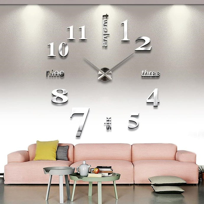 Wall Stickers Mirror Wall Clock 3D Mirror Removable Wall Clock Sticker Acrylic Clock Diy Creative