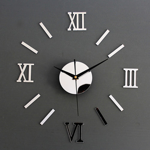 1Piece New Clock Watch Wall Clocks Horloge 3d Diy Acrylic Mirror Stickers Home Decoration Living Room Quartz Needle