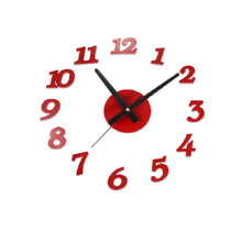 Load image into Gallery viewer, Creative 3D Sangtai6168s Mute DIY Digital Wall Clock Decorative Acrylic Sticker Watch Fashionable Red/White/Black Wall Clock