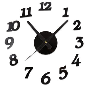 Creative 3D Sangtai6168s Mute DIY Digital Wall Clock Decorative Acrylic Sticker Watch Fashionable Red/White/Black Wall Clock