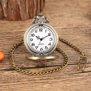 Half Hunter Old Fashioned Retro Chinese Zodiac Mouse Quartz Pocket Watch Necklace Fob Chain Antique Collection Clock Unisex