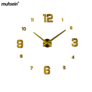 2019 muhsein large DIY Wall Clock Acrylicl Mirror digital clock 3D wall clock Personalized Digital Wall Clocks Free shipping