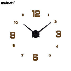 2019 muhsein large DIY Wall Clock Acrylicl Mirror digital clock 3D wall clock Personalized Digital Wall Clocks Free shipping